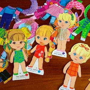Vintage 1967 Mattel Lucky Locket Paper Dolls & Clothing